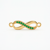 Dije Infinito Circones Verdes Para Pulsera Oro Laminado