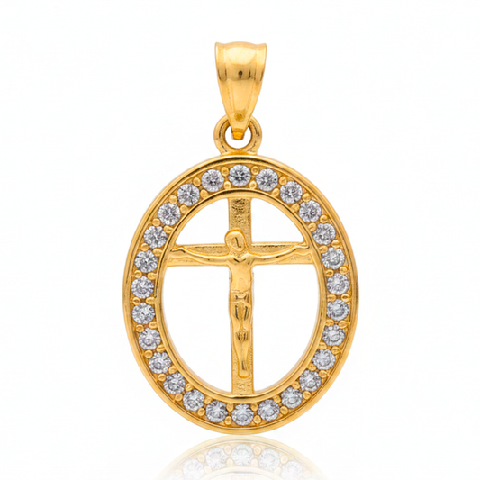 Dije Jesucristo Collar Dorado Rodinado