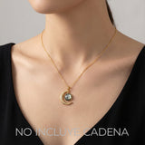 Dije Luna Doble Dorado Rodinado