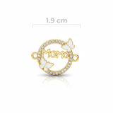 Dije Mamá Mariposas Blancas Para Pulsera Dorada Rodinada