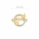 Dije Mamá Mariposas Pulsera Dorado Rodinado