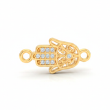 Dije Mano Hamsa Pequeña Pulsera Dorado Rodinado