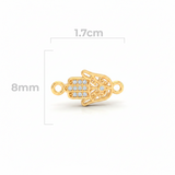 Dije Mano Hamsa Pequeña Pulsera Dorado Rodinado