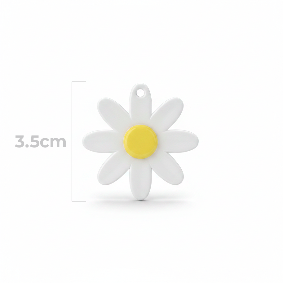 Dije Margarita Acrilico 3.5 cm Blanco
