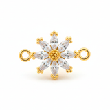 Dije Margarita Cristal Pulsera Piedra Blanca Rodinado