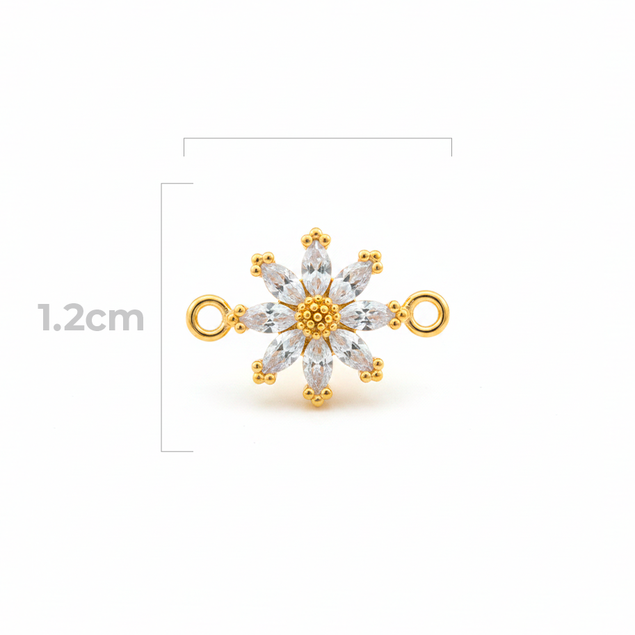 Dije Margarita Cristal Pulsera Piedra Blanca Rodinado