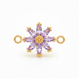 Dije Margarita Cristal Pulsera Piedra Lila Rodinado