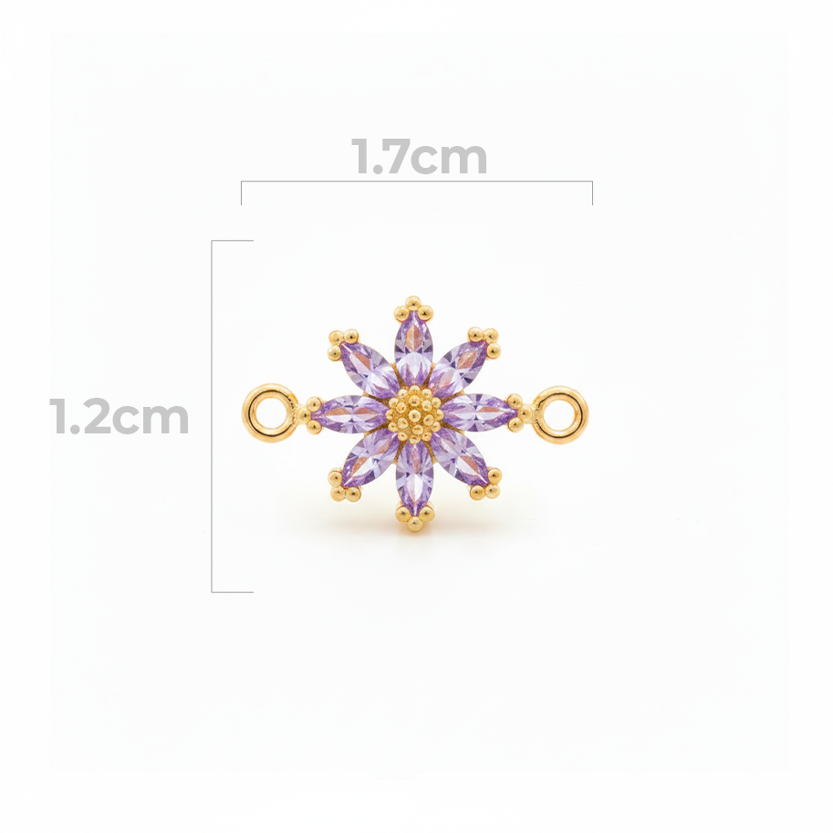 Dije Margarita Cristal Pulsera Piedra Lila Rodinado