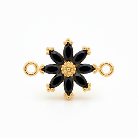 Dije Margarita Cristal Pulsera Piedra Negro Rodinado