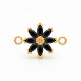 Dije Margarita Cristal Pulsera Piedra Negro Rodinado