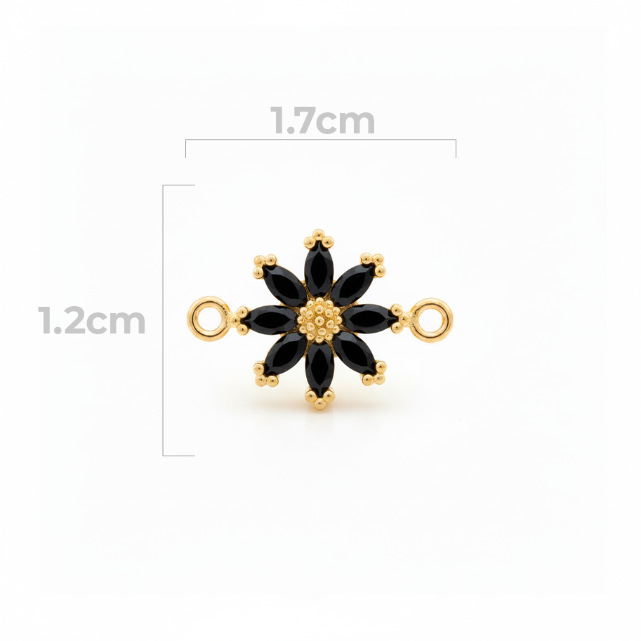 Dije Margarita Cristal Pulsera Piedra Negro Rodinado