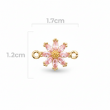 Dije Margarita Cristal Pulsera Piedra Rosada Rodinado