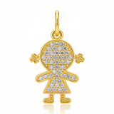 Dije Niña Collar Dorado Rodinado