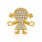 Dije Niña Pulsera Dorado Rodinado