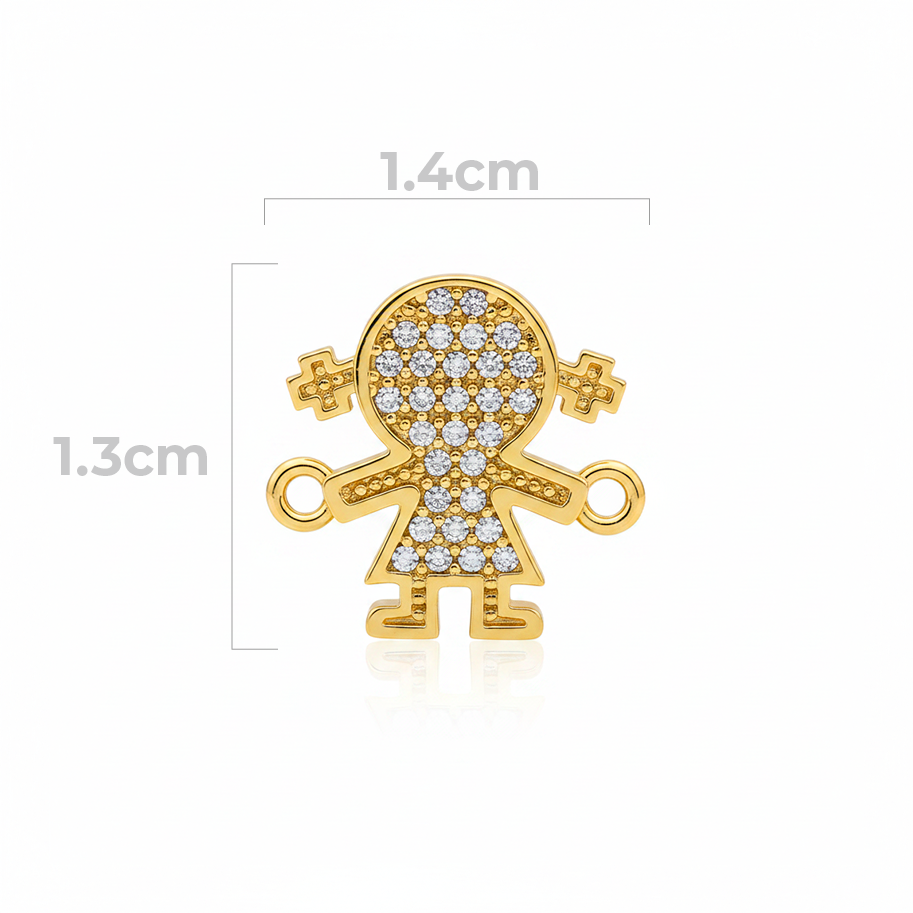 Dije Niña Pulsera Dorado Rodinado