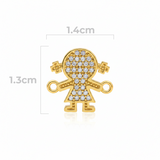 Dije Niña Pulsera Dorado Rodinado