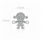 Dije Niña Pulsera Plateado Rodinado