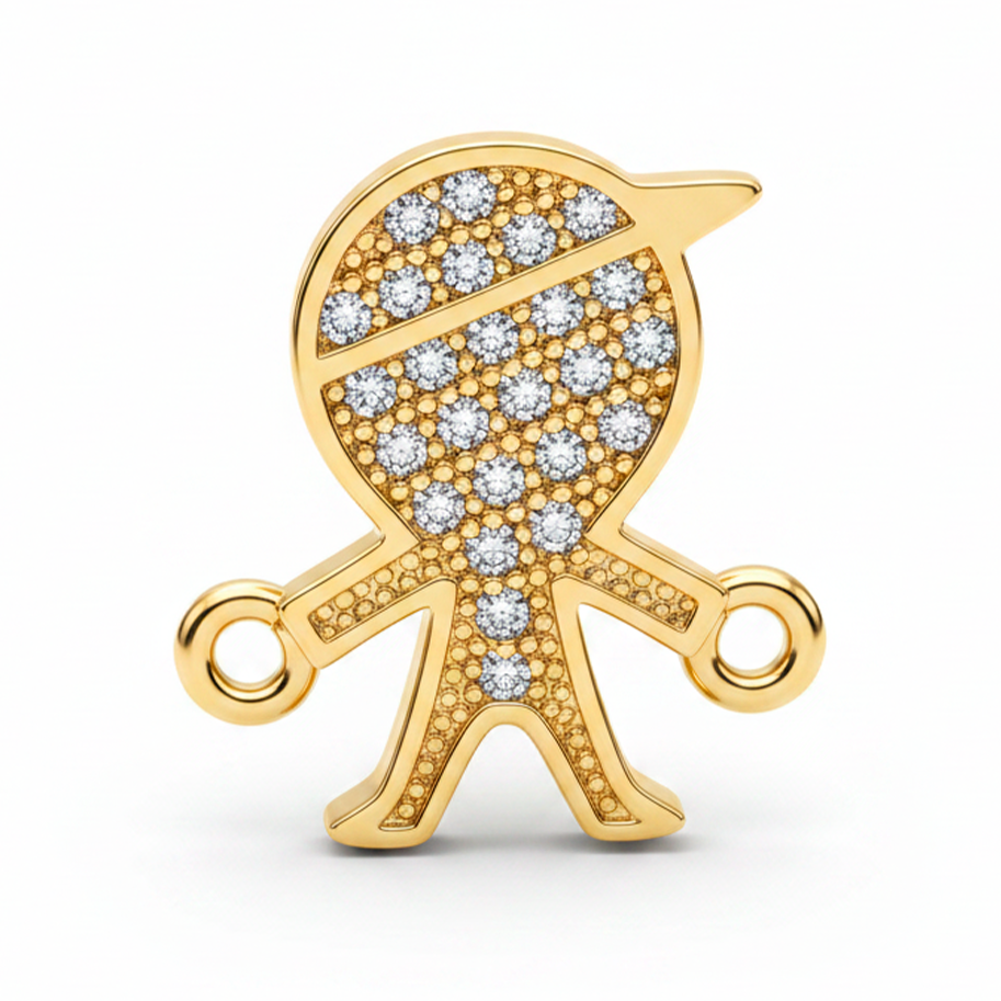 Dije Niño Pulsera Dorado Rodinado