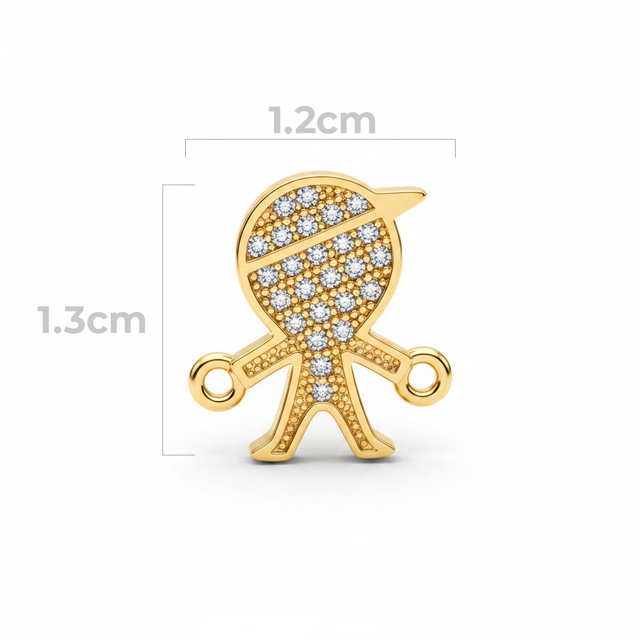 Dije Niño Pulsera Dorado Rodinado