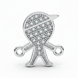 Dije Niño Pulsera Plateado Rodinado