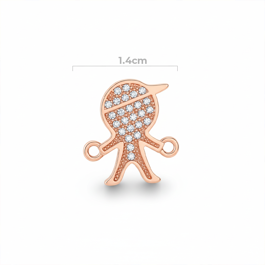 Dije Niño Pulsera Rosado Rodinado