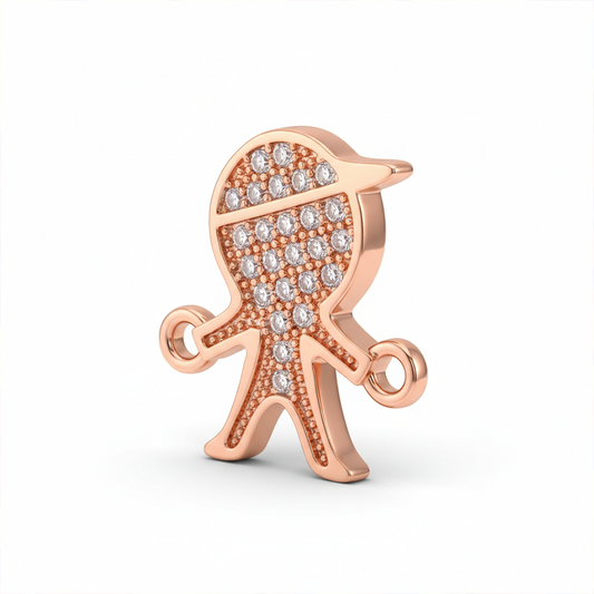 Dije Niño Pulsera Rosado Rodinado