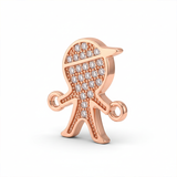 Dije Niño Pulsera Rosado Rodinado