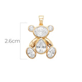 Dije Oso Piedra Blanca Dorado Rodinado