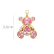 Dije Oso Piedra Rosada Dorado Rodinado