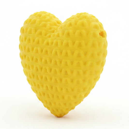 Dije Pasador Corazón Amarillo Bandera 3Cm Tejido Acrílico