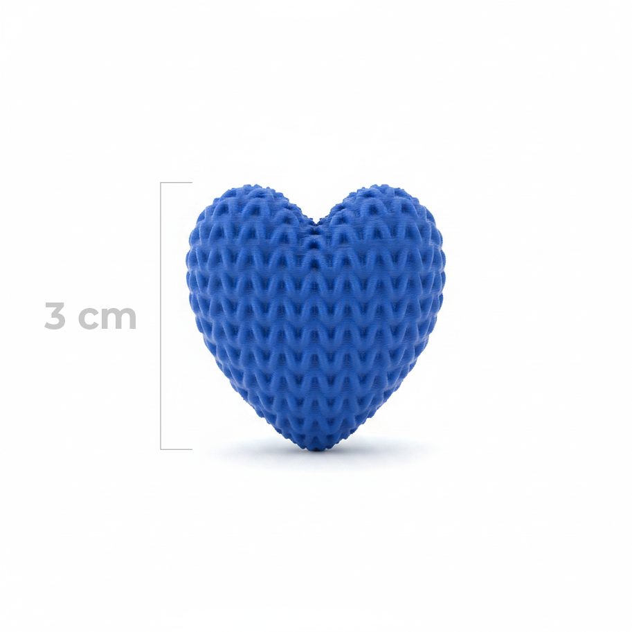 Dije Pasador Corazón Azul Rey 3Cm Tejido Acrílico