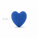 Dije Pasador Corazón Azul Rey 3Cm Tejido Acrílico