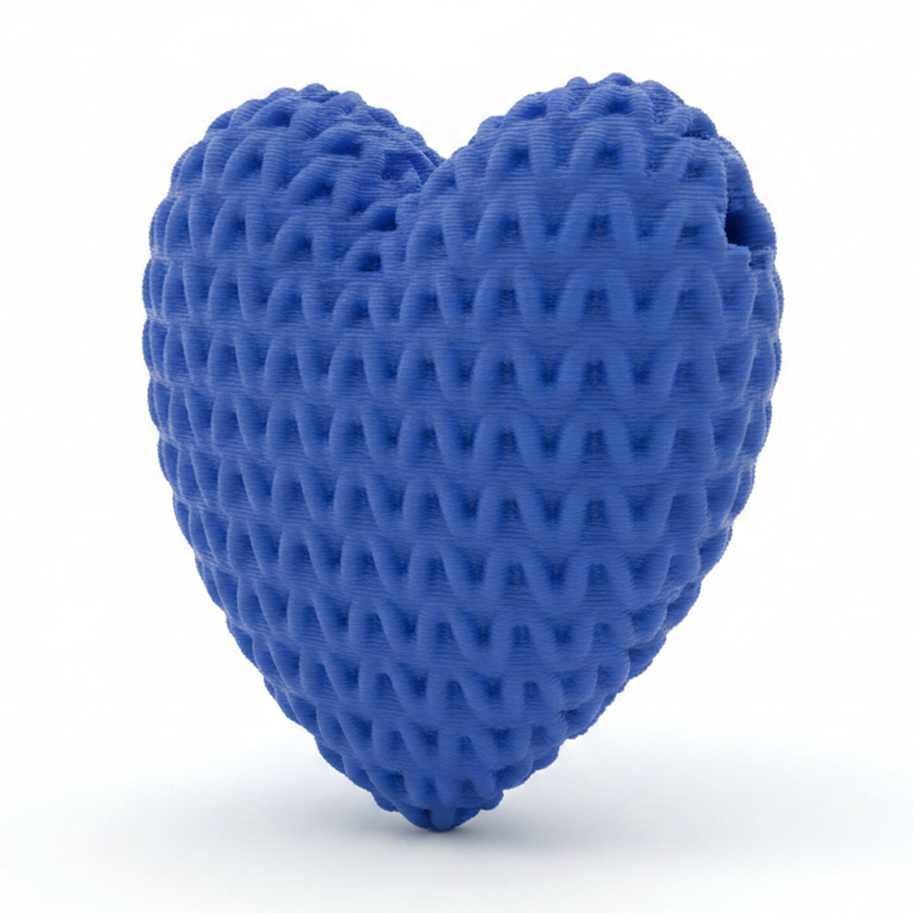 Dije Pasador Corazón Azul Rey 3Cm Tejido Acrílico