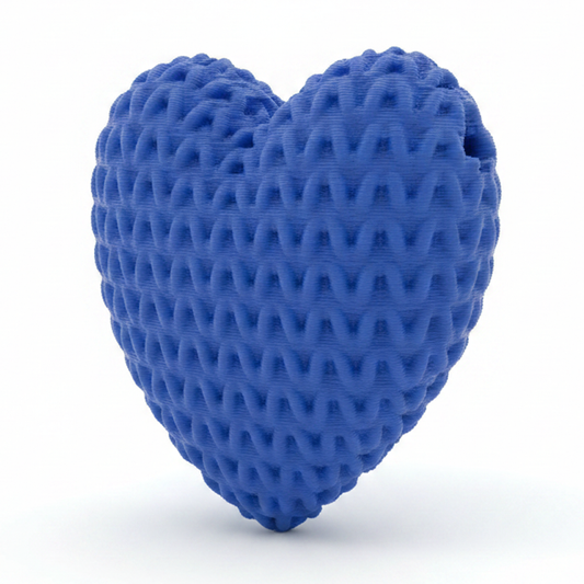Dije Pasador Corazón Azul Rey 3Cm Tejido Acrílico
