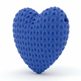 Dije Pasador Corazón Azul Rey 3Cm Tejido Acrílico