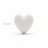 Dije Pasador Corazón Blanco 3Cm Tejido Acrílico