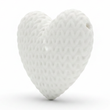 Dije Pasador Corazón Blanco 3Cm Tejido Acrílico