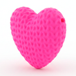 Dije Pasador Corazón Fucsia 3Cm Tejido Acrílico