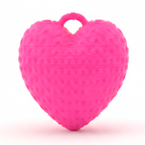 Dije Pasador Corazón Fucsia 3Cm Tejido Acrílico