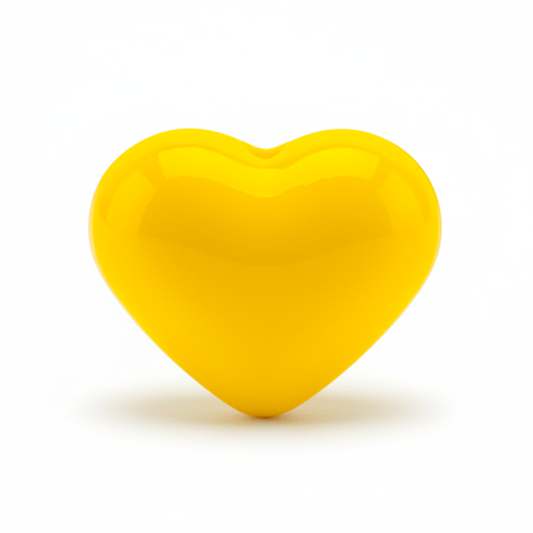 Dije Pasador Corazón Liso Amarillo 1.8 cm Acrílico