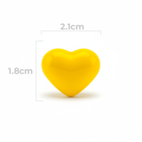 Dije Pasador Corazón Liso Amarillo 1.8 cm Acrílico