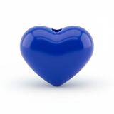 Dije Pasador Corazón Liso Azul 1.8 cm Acrílico