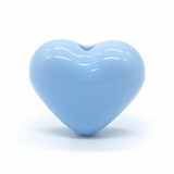 Dije Pasador Corazón Liso Azul Claro 1.8 cm Acrílico