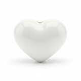 Dije Pasador Corazón Liso Blanco 1.8 cm Acrílico