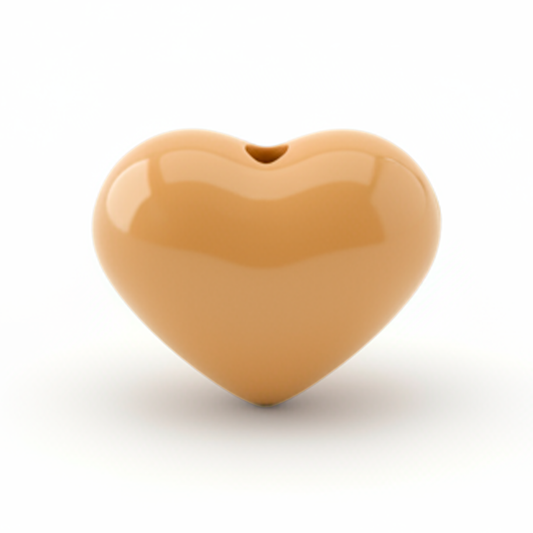 Dije Pasador Corazón Liso Café Claro 1.8 cm Acrílico
