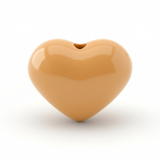 Dije Pasador Corazón Liso Café Claro 1.8 cm Acrílico