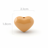 Dije Pasador Corazón Liso Café Claro 1.8 cm Acrílico