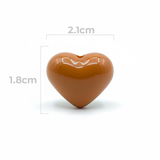 Dije Pasador Corazón Liso Café Oscuro 1.8 cm Acrílico