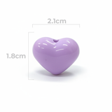 Dije Pasador Corazón Liso Lila 1.8 cm Acrílico
