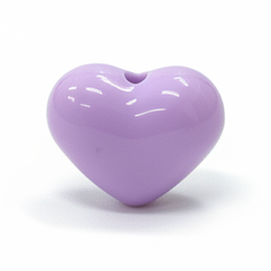 Dije Pasador Corazón Liso Lila 1.8 cm Acrílico